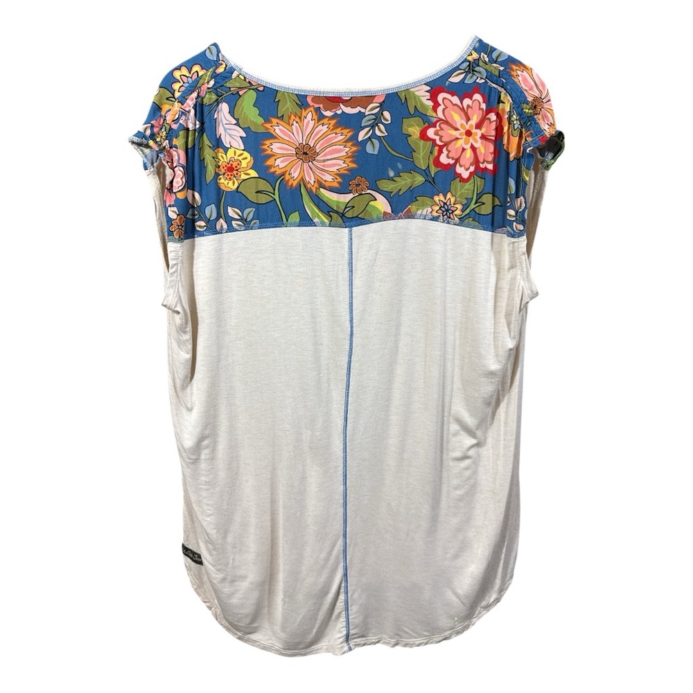 Matilda Jane Heart to Heart Floral Garden Printed V Neck Sleeveless Tee - Picture 3 of 6